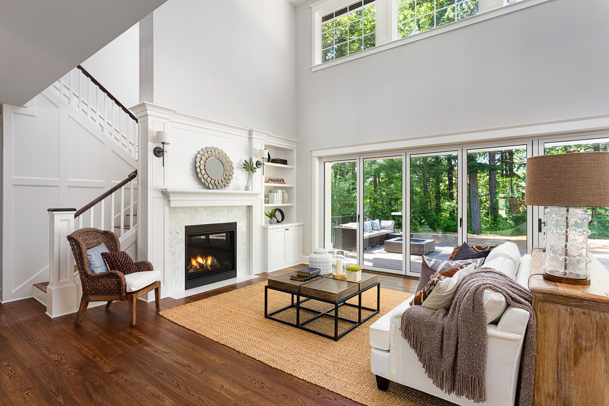 Luxurious living room in new home