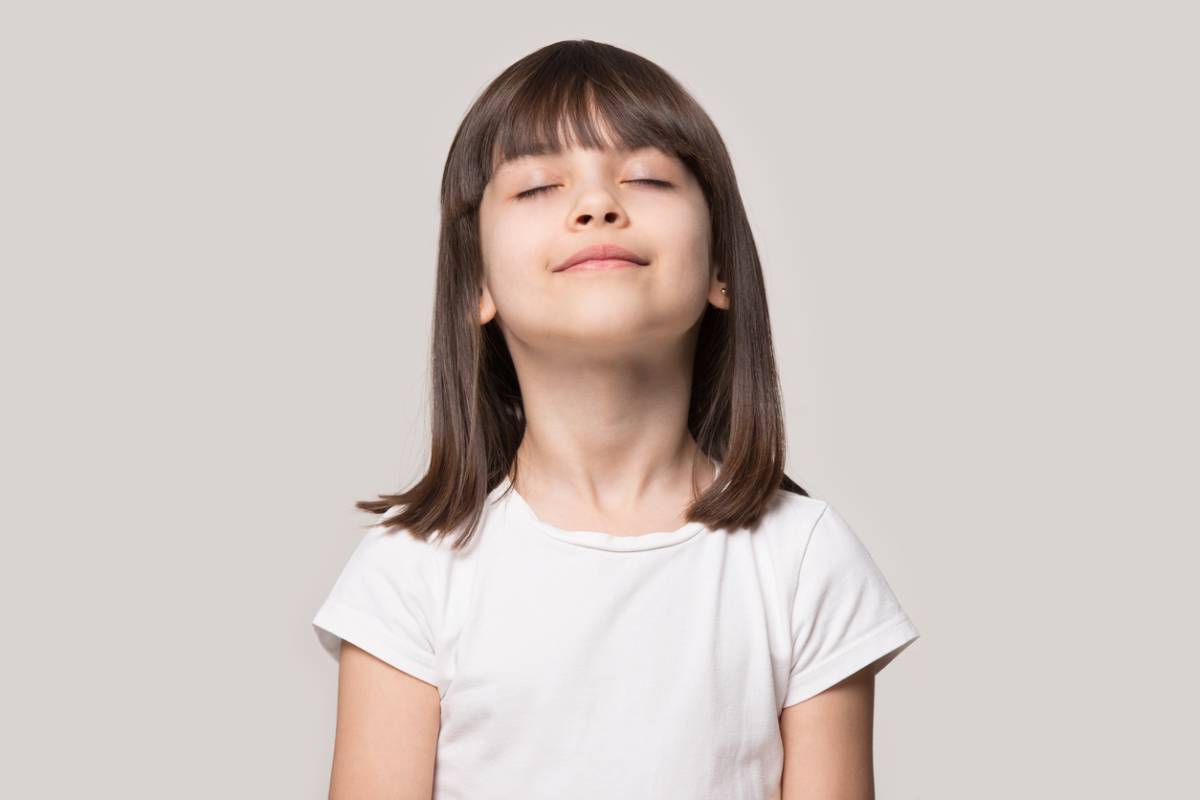 Child breathing with growing lungs.