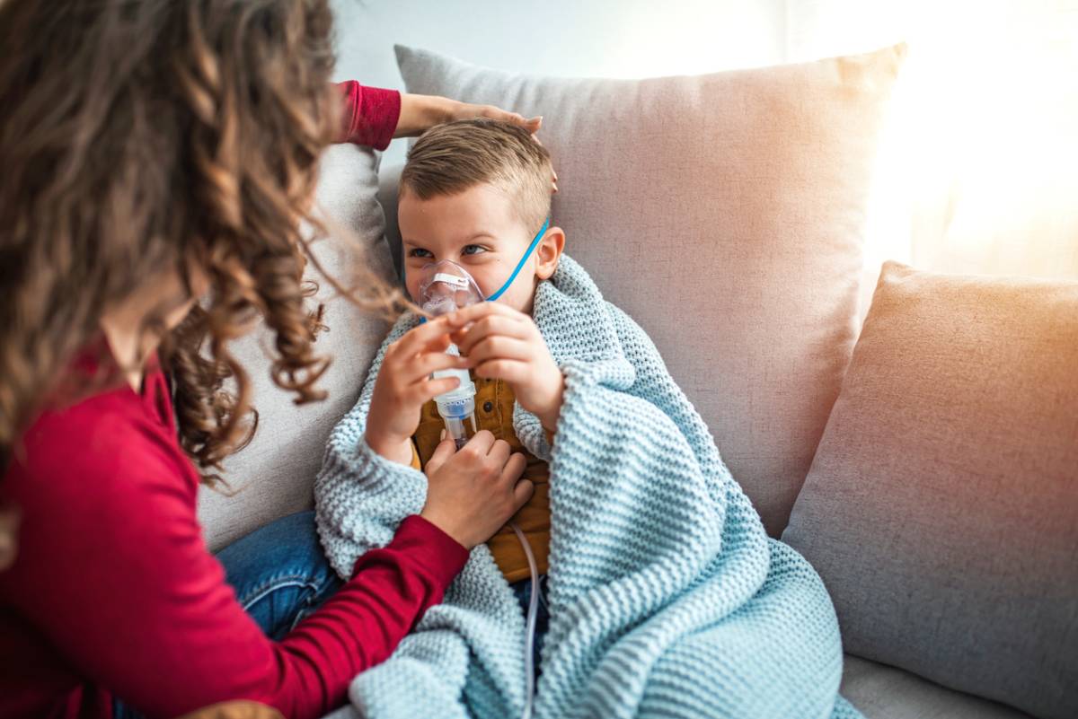 Child with asthma affected by weather in winter