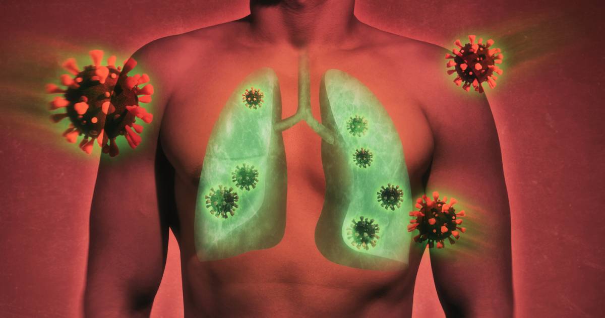 Concept image of covid lung damage