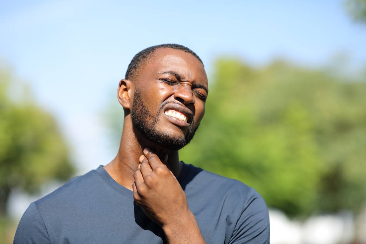 Man experiencing some unusual asthma symptoms