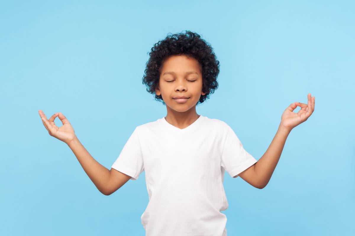 Concept image of breathing exercises for kids