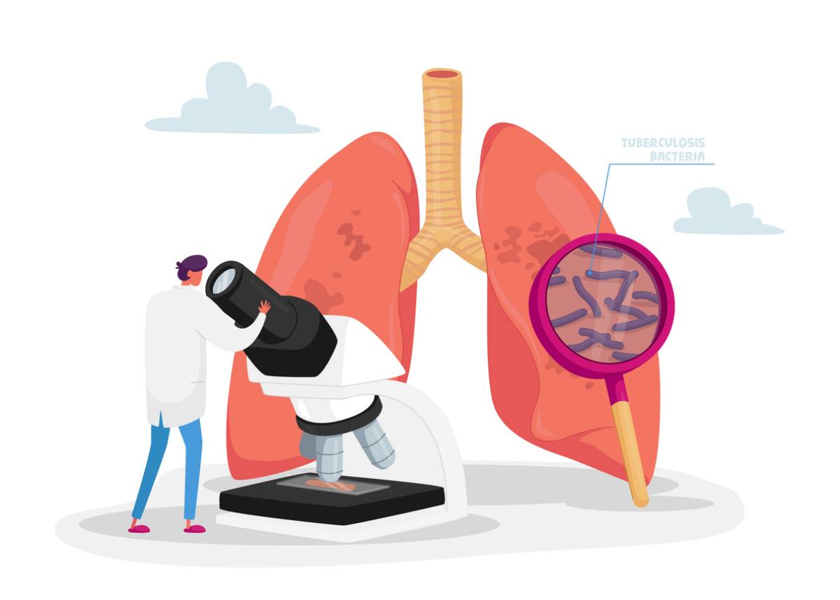 concept image of doctor looking at early life risks to kids lungs