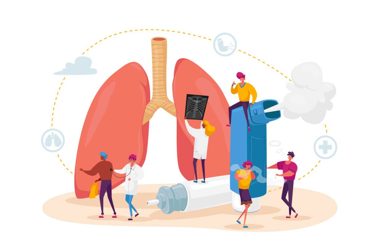 concept of people with asthma and dcotors